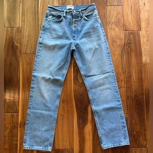Agolde 90s pinch Jean. Light Blue High-Rise Straight Jeans
